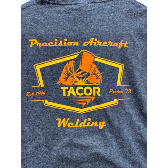 Jerzees Dry Power Tacor Logo Gray T-Shirt M 50/50 Cotton Polyester Blend - Picture 9 of 9